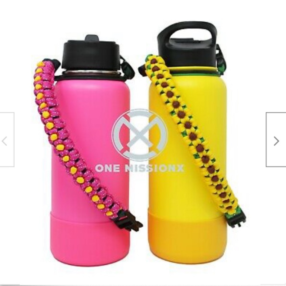 Paracord Handle and Silicone Bottom Protective Cover For Hydro Flask 32 & 40 oz